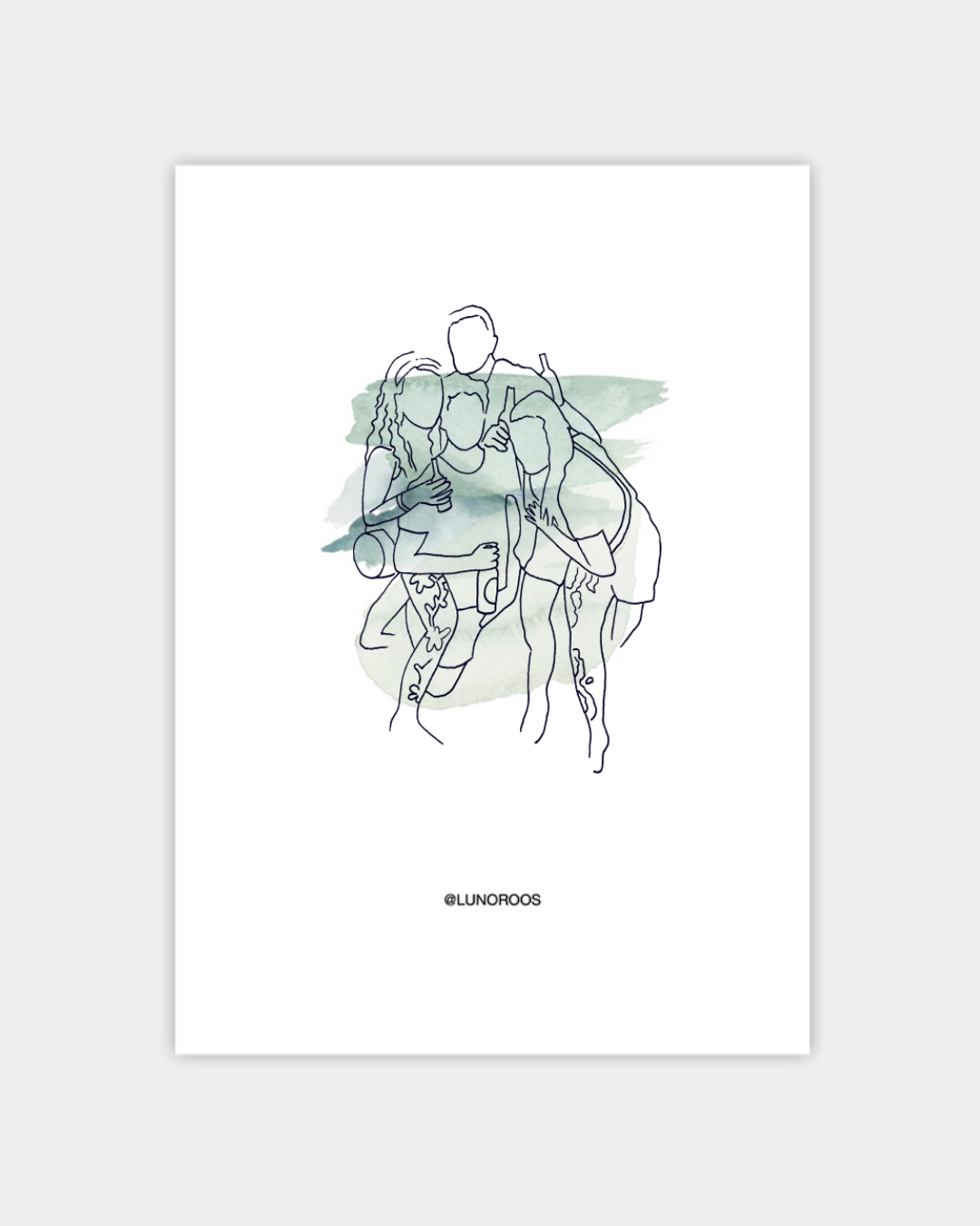 Gepersonaliseerde Lineart Pastel Palette Groen