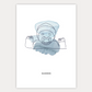 Gepersonaliseerde Lineart Pastel Palette Blauw
