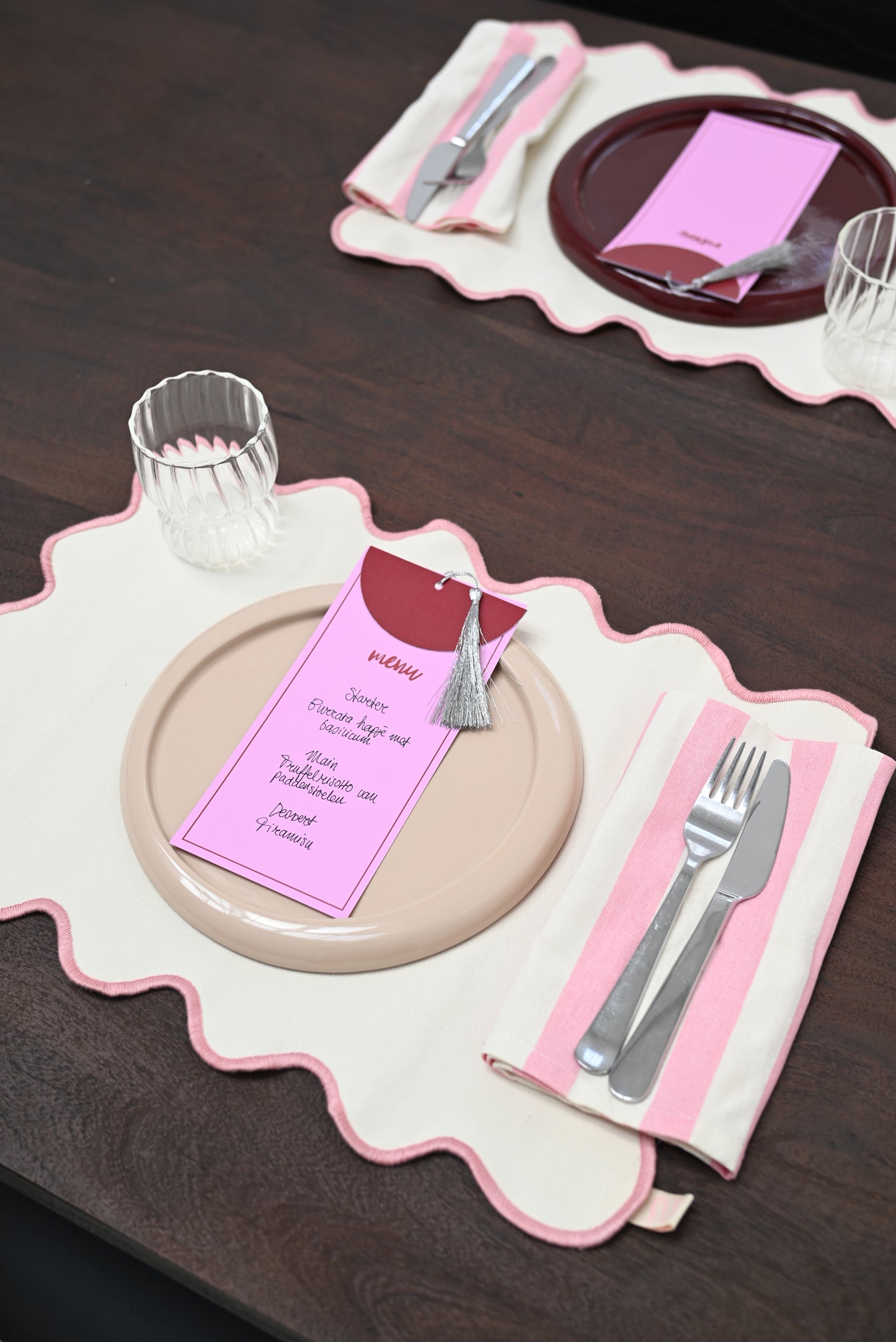 Menukaart 'Rosie' 6 stuks